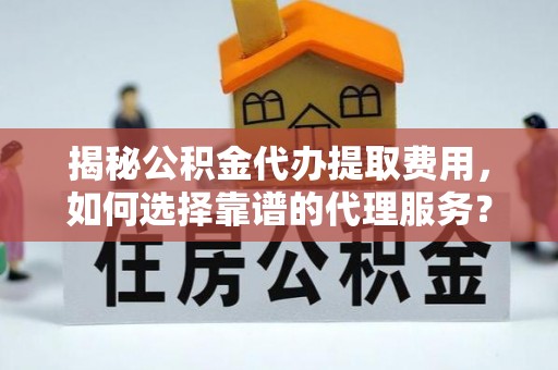 星子揭秘公积金代办提取费用，如何选择靠谱的代理服务？