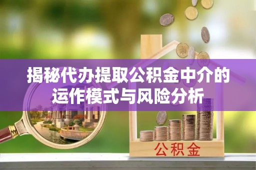 星子揭秘代办提取公积金中介的运作模式与风险分析