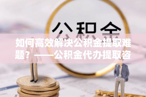 星子如何高效解决公积金提取难题？——公积金代办提取咨询服务全解析